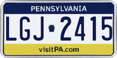 PA license plate LGJ2415