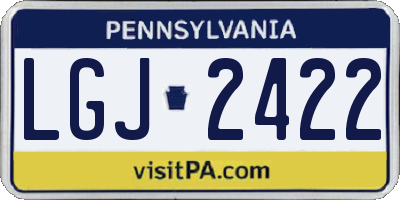 PA license plate LGJ2422