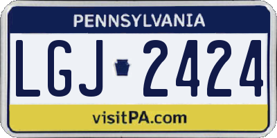 PA license plate LGJ2424