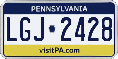 PA license plate LGJ2428