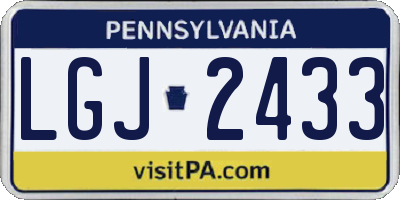 PA license plate LGJ2433