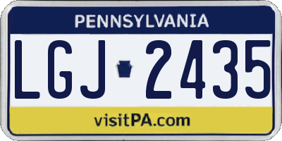 PA license plate LGJ2435