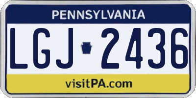 PA license plate LGJ2436