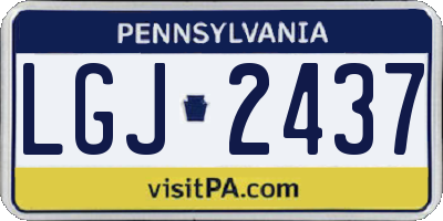 PA license plate LGJ2437