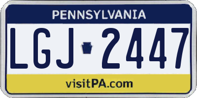 PA license plate LGJ2447