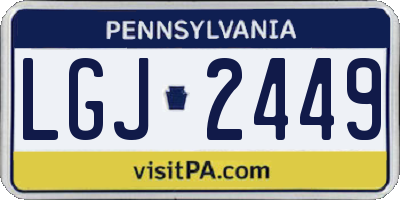 PA license plate LGJ2449