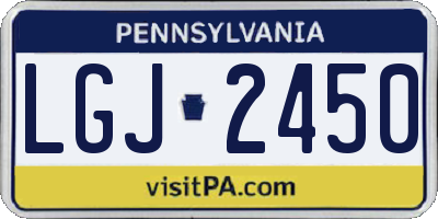 PA license plate LGJ2450