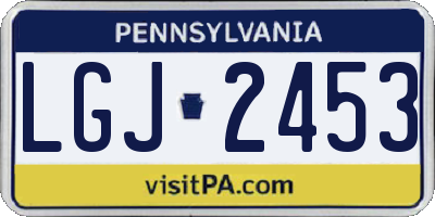 PA license plate LGJ2453