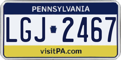 PA license plate LGJ2467