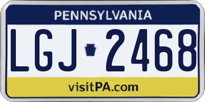 PA license plate LGJ2468