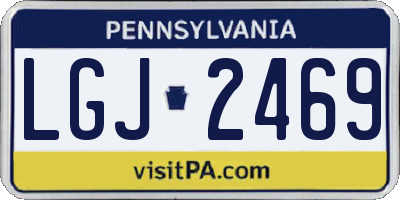 PA license plate LGJ2469