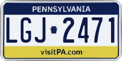 PA license plate LGJ2471