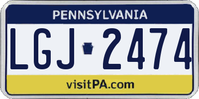 PA license plate LGJ2474