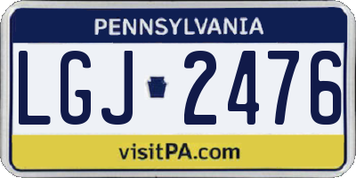 PA license plate LGJ2476