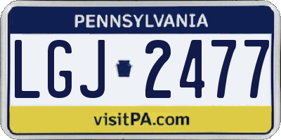PA license plate LGJ2477