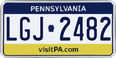 PA license plate LGJ2482