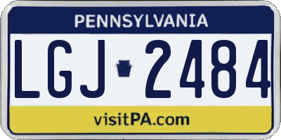 PA license plate LGJ2484