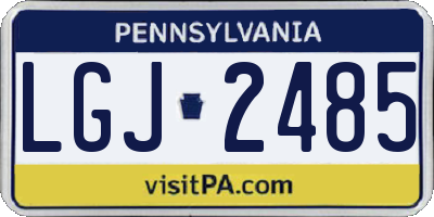 PA license plate LGJ2485
