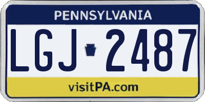 PA license plate LGJ2487