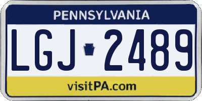 PA license plate LGJ2489