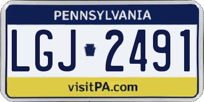 PA license plate LGJ2491