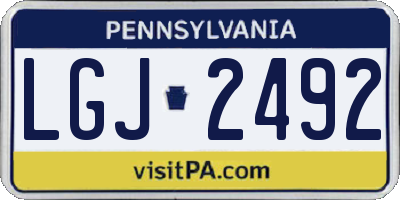PA license plate LGJ2492