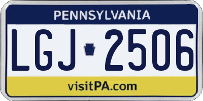 PA license plate LGJ2506