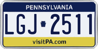 PA license plate LGJ2511