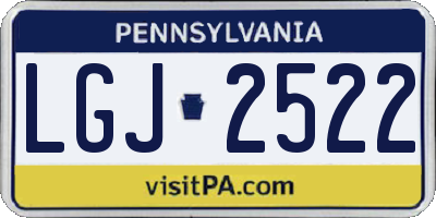 PA license plate LGJ2522