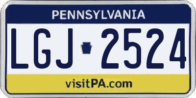 PA license plate LGJ2524
