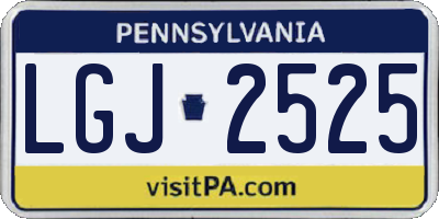 PA license plate LGJ2525