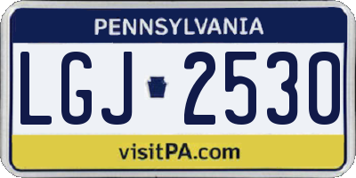 PA license plate LGJ2530