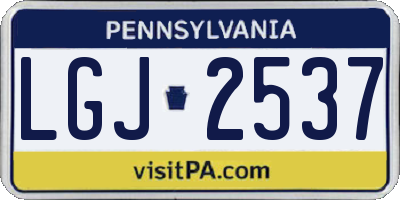PA license plate LGJ2537