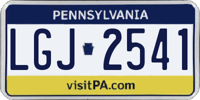 PA license plate LGJ2541