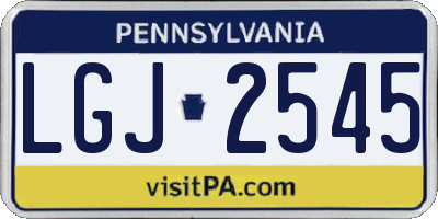 PA license plate LGJ2545