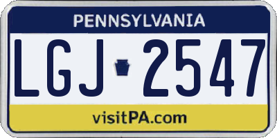 PA license plate LGJ2547