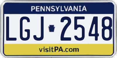 PA license plate LGJ2548