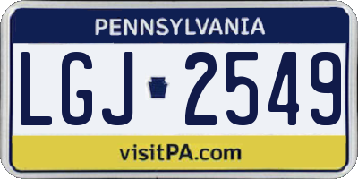 PA license plate LGJ2549