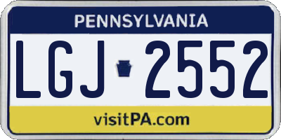 PA license plate LGJ2552
