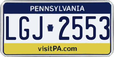 PA license plate LGJ2553