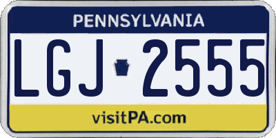 PA license plate LGJ2555