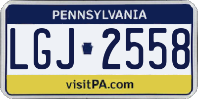 PA license plate LGJ2558
