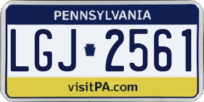 PA license plate LGJ2561