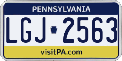 PA license plate LGJ2563