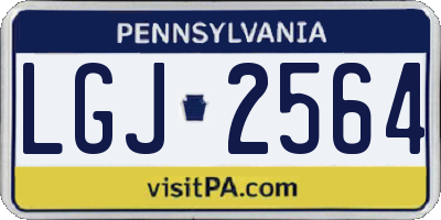 PA license plate LGJ2564