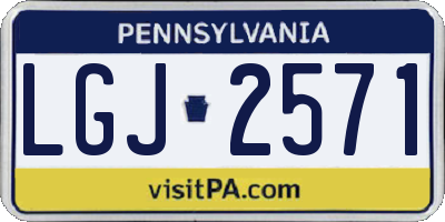 PA license plate LGJ2571