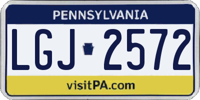 PA license plate LGJ2572