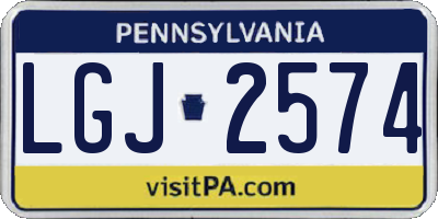 PA license plate LGJ2574