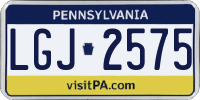 PA license plate LGJ2575