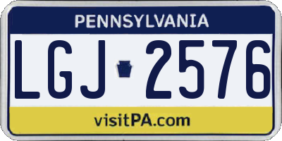 PA license plate LGJ2576